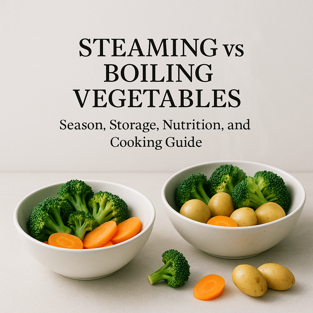 Steaming vs Boiling Vegetables: Season, Storage, Nutrition, and Cooking Guide