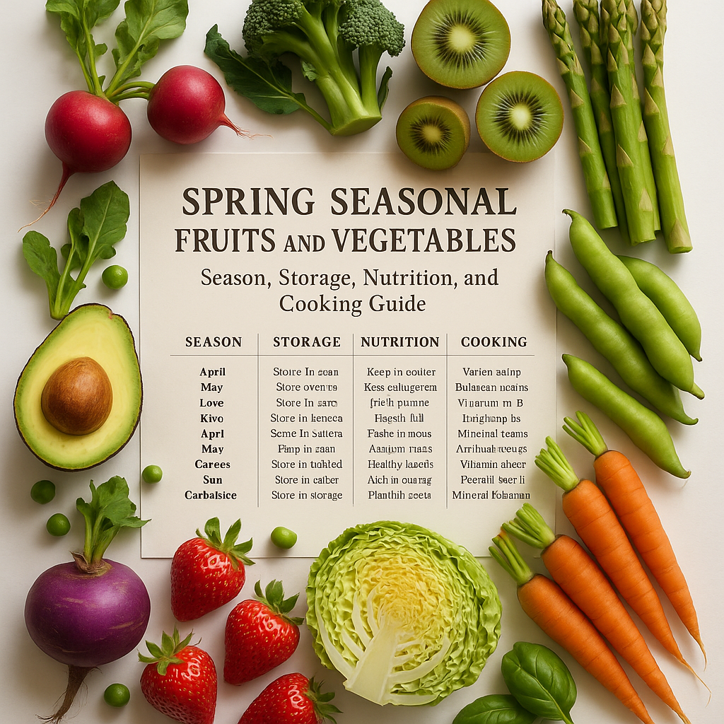 Spring Seasonal Fruits and Vegetables: Season, Storage, Nutrition, and Cooking Guide