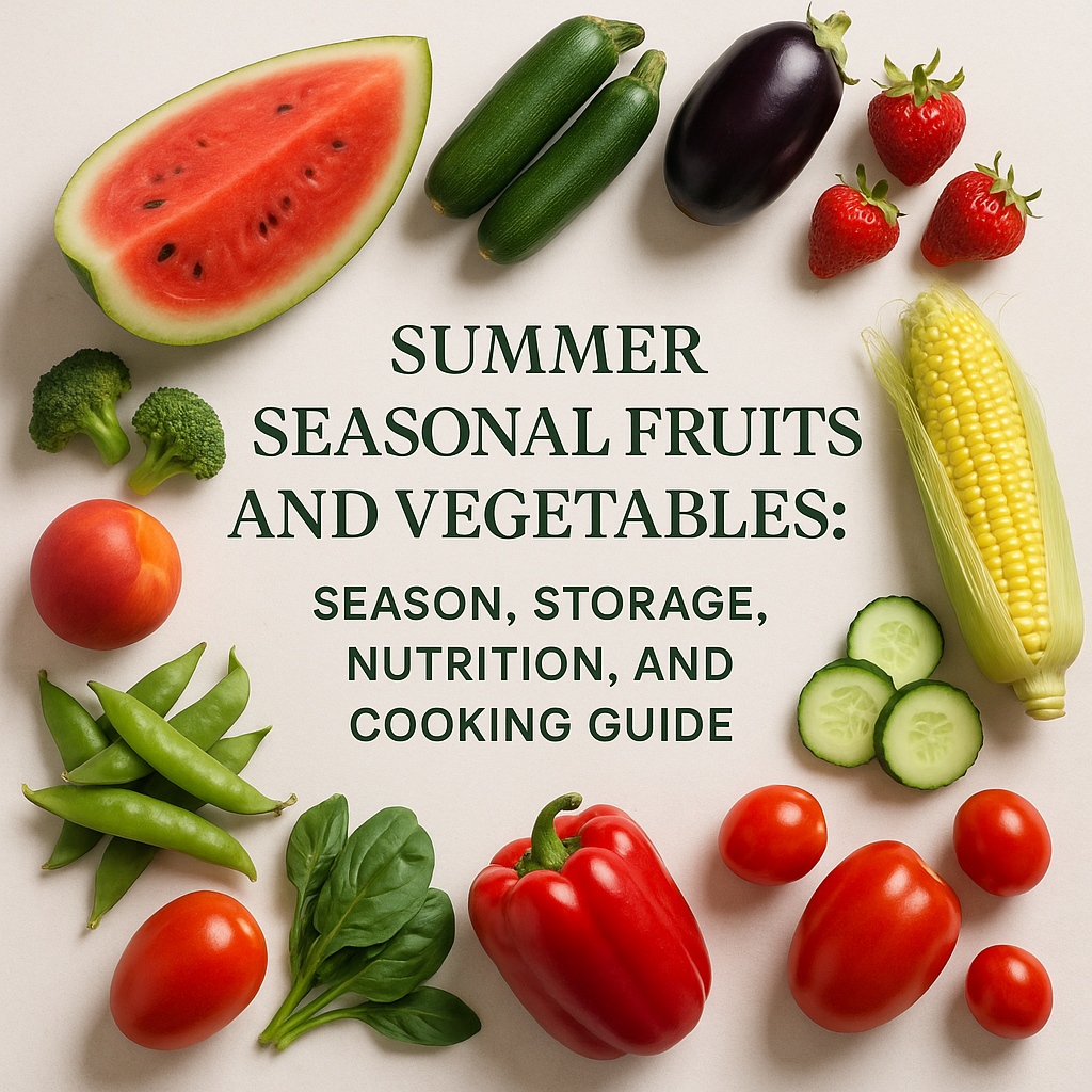 Summer Seasonal Fruits and Vegetables: Season, Storage, Nutrition, and Cooking Guide