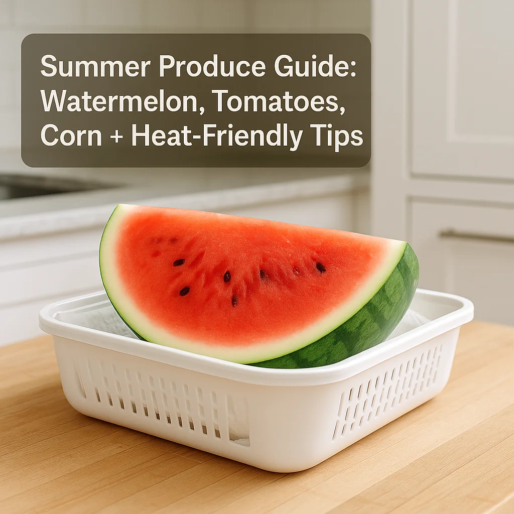 Summer Produce Guide: Watermelon, Tomatoes, Corn + Heat-Friendly Tips