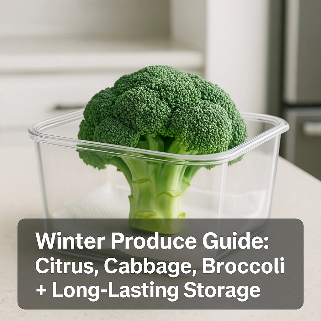 Winter Produce Guide: Citrus, Cabbage, Broccoli + Long-Lasting Storage