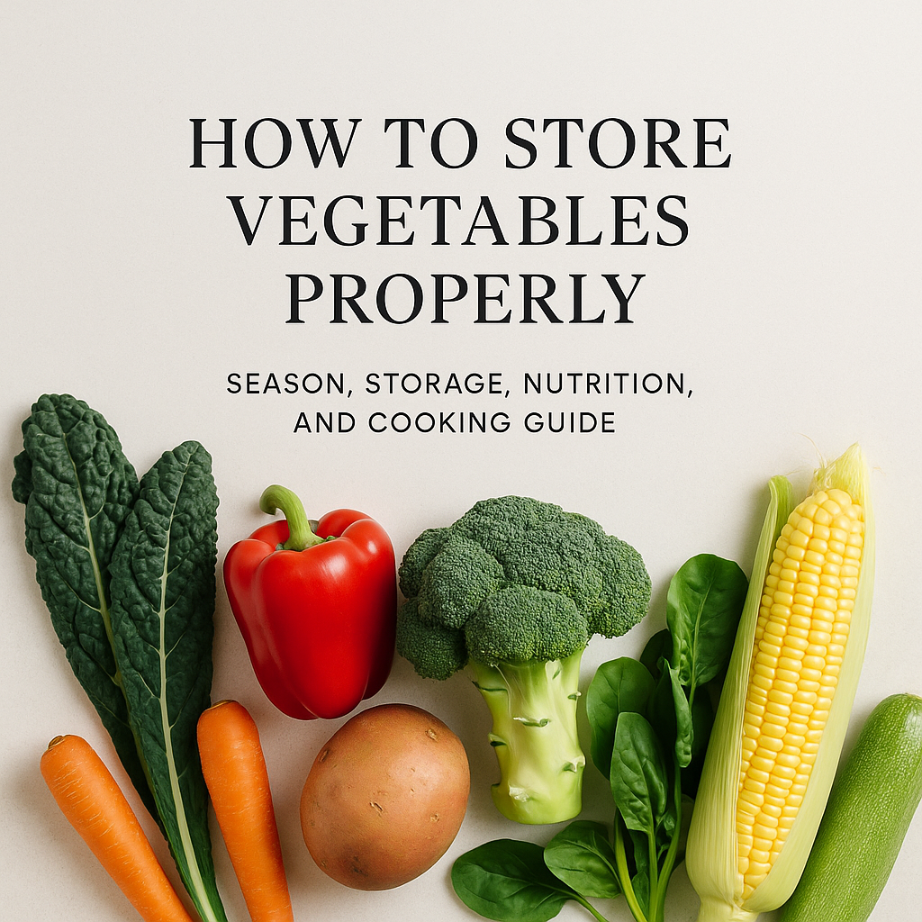 How to Store Vegetables Properly: Season, Storage, Nutrition, and Cooking Guide
