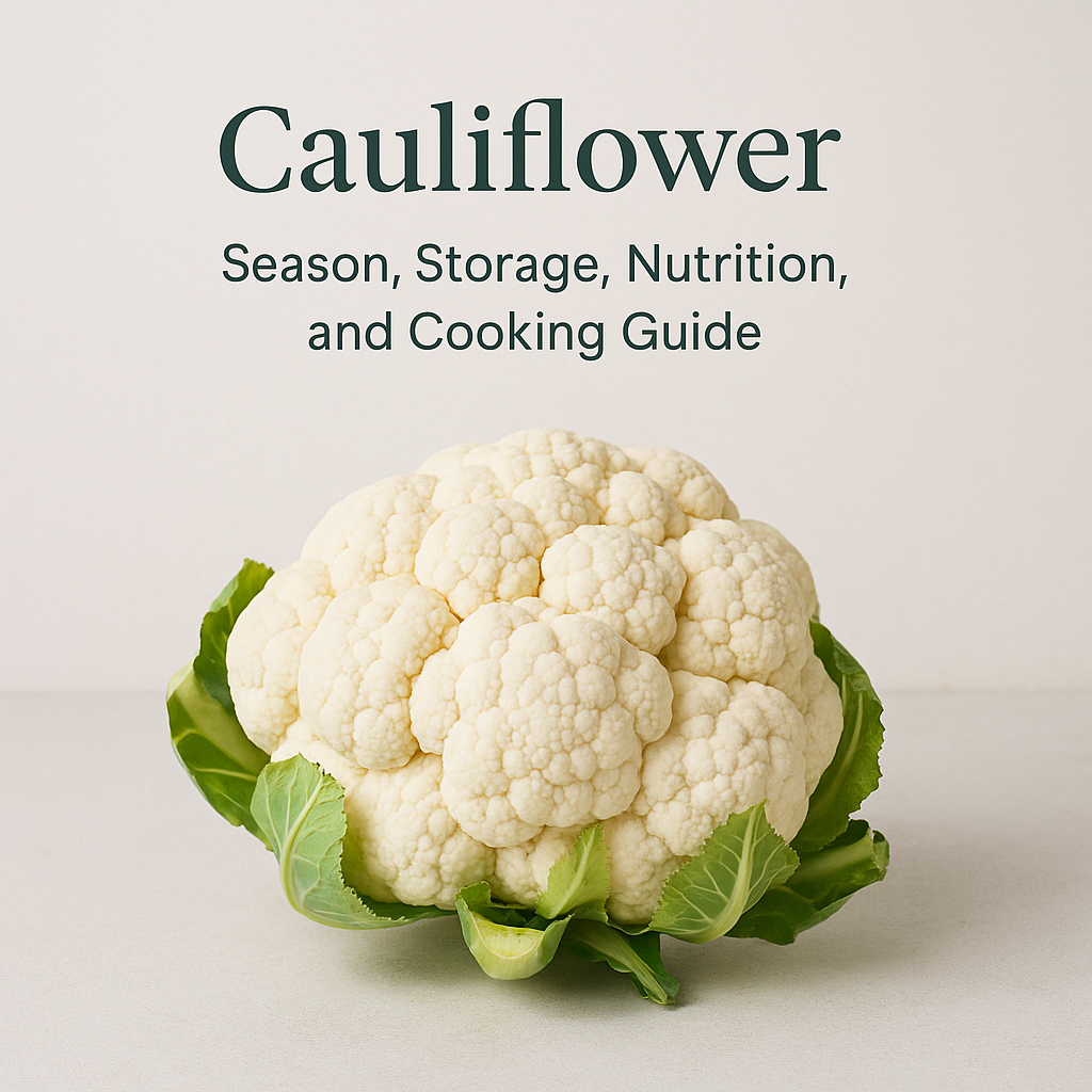 Cauliflower: Season, Storage, Nutrition, and Cooking Guide
