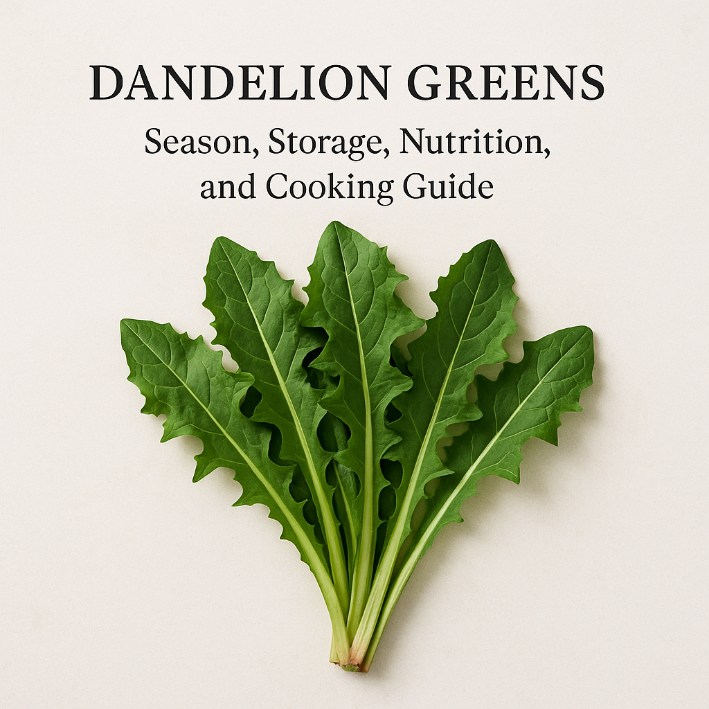 Dandelion Greens: Season, Storage, Nutrition, and Cooking Guide